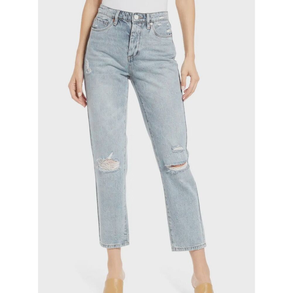 Blank NYC Madison Crop Jeans Size 28 Got My Ways Light Wash Distressed NEW
